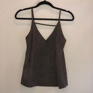 Suede light brown/tan tank top